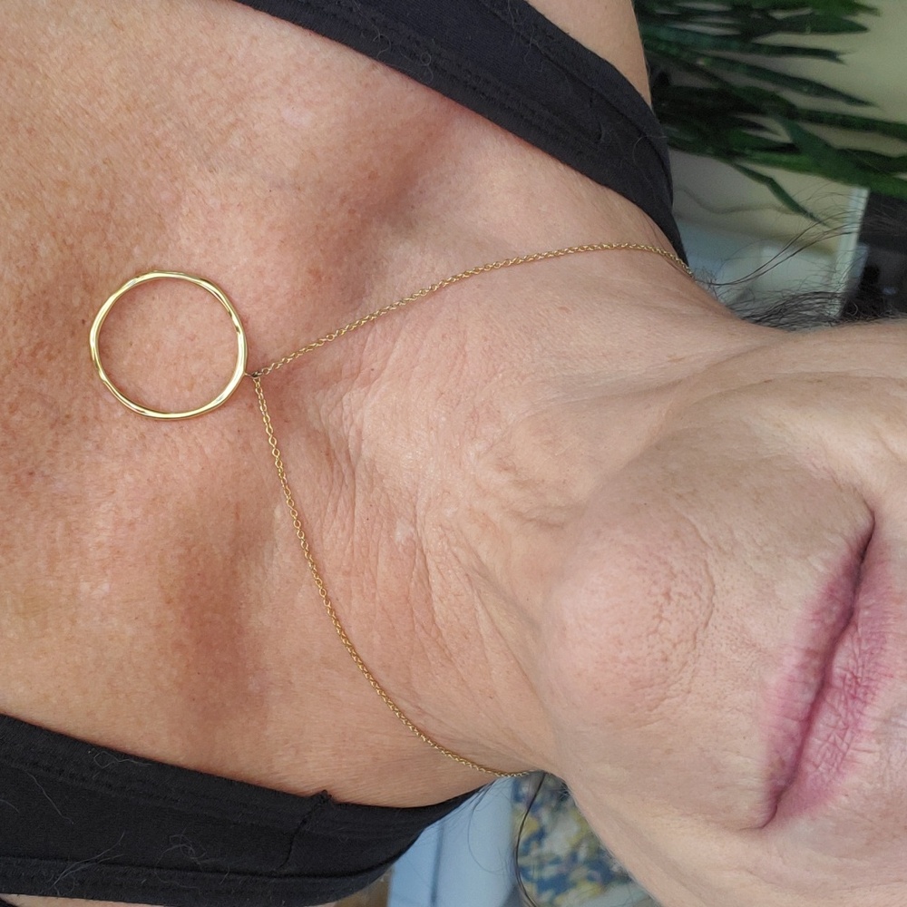 GORJANA 16" vermeil open circle necklace